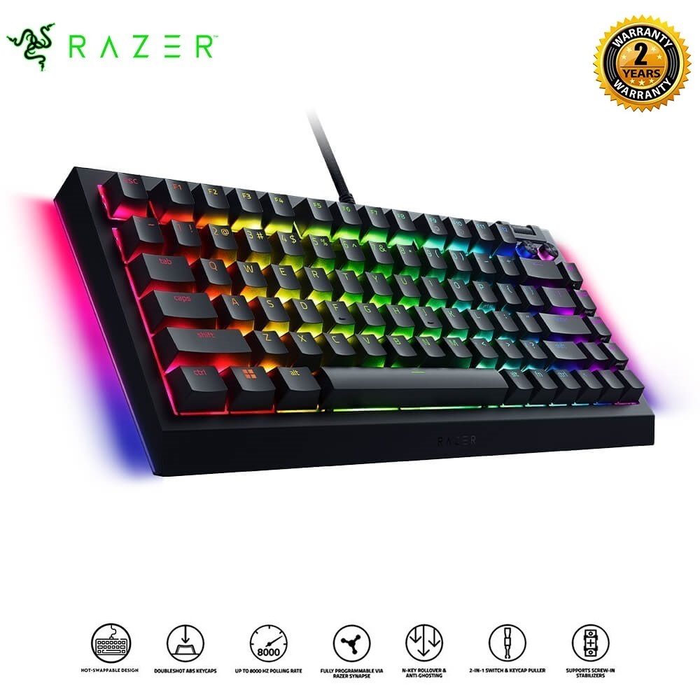 Bàn phím Razer BlackWidow V4 75% - Hotswappable Mechanical Gaming Keyboard_Mới, hàng chính hãng, bảo hành 24 tháng