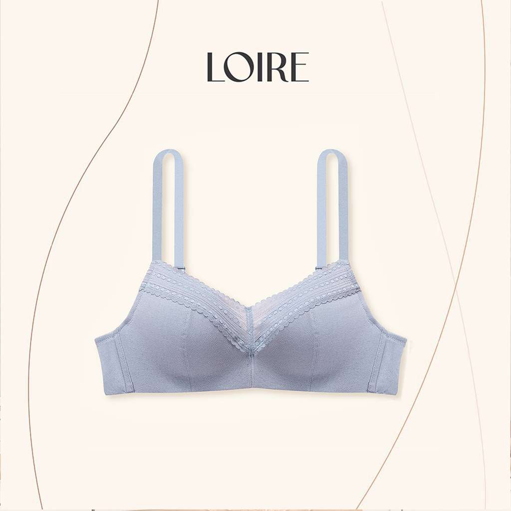 Áo Lót Su Đúc Không Gọng Đệm Mỏng Viền Ren Loirechic BRDE68 - Xanh - 34