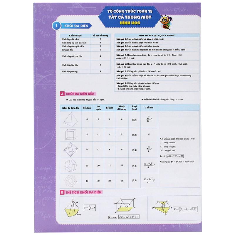 Tờ Công Thức Toán 12 - Tất Cả Trong Một: Đại Số + Hình Học