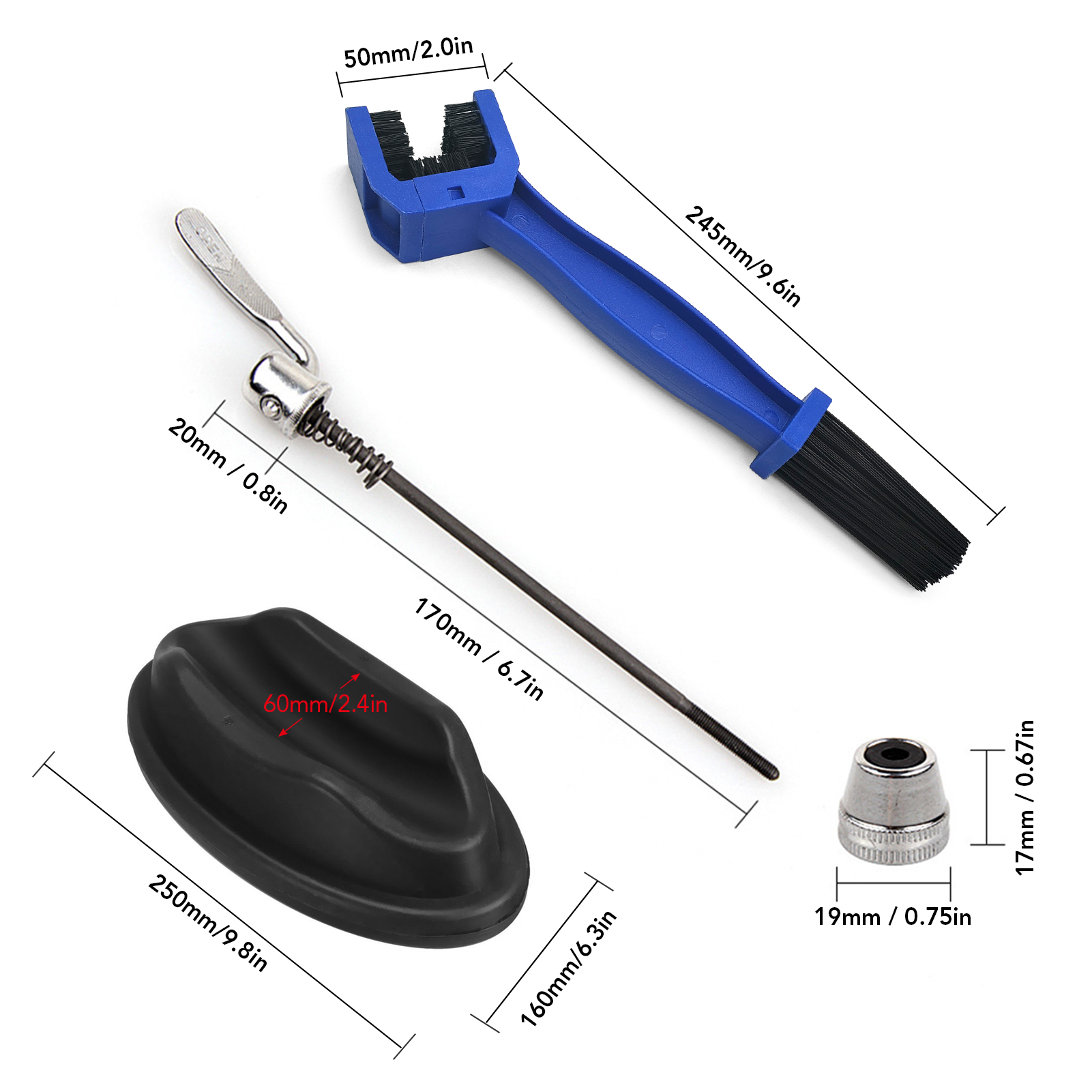 Bộ Phận Giữ Nâng Bánh Trước Và Xiên Trục Bánh Sau Bàn Chải Dây Sên Xe Đạp Leo Núi