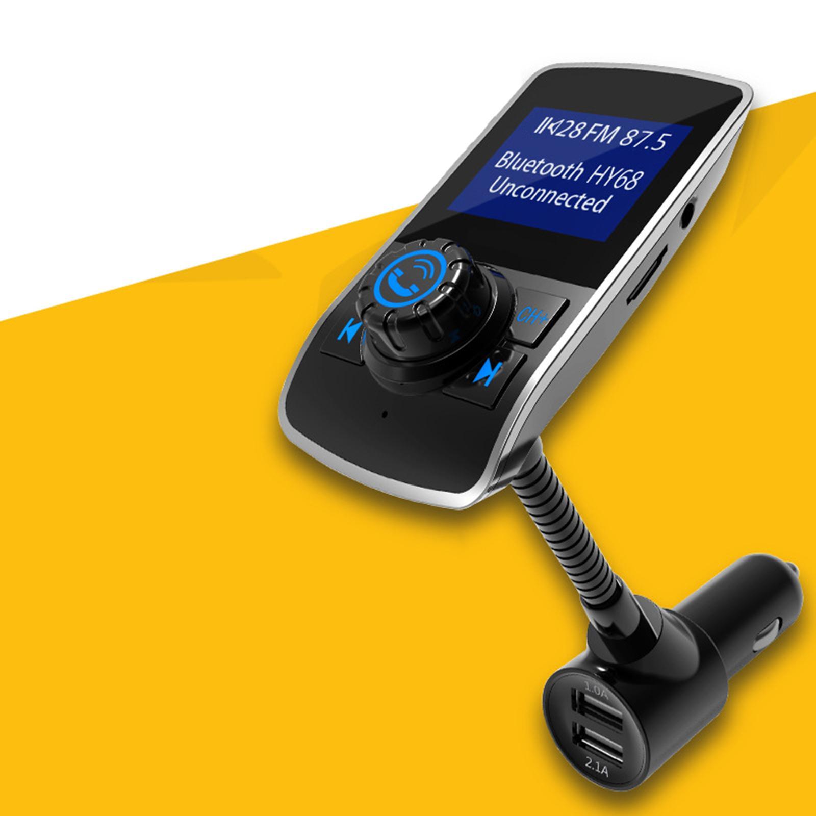 LCD FM Transmitter Car MP3 Player Support TF Card for Phone w/Mic AUX Port