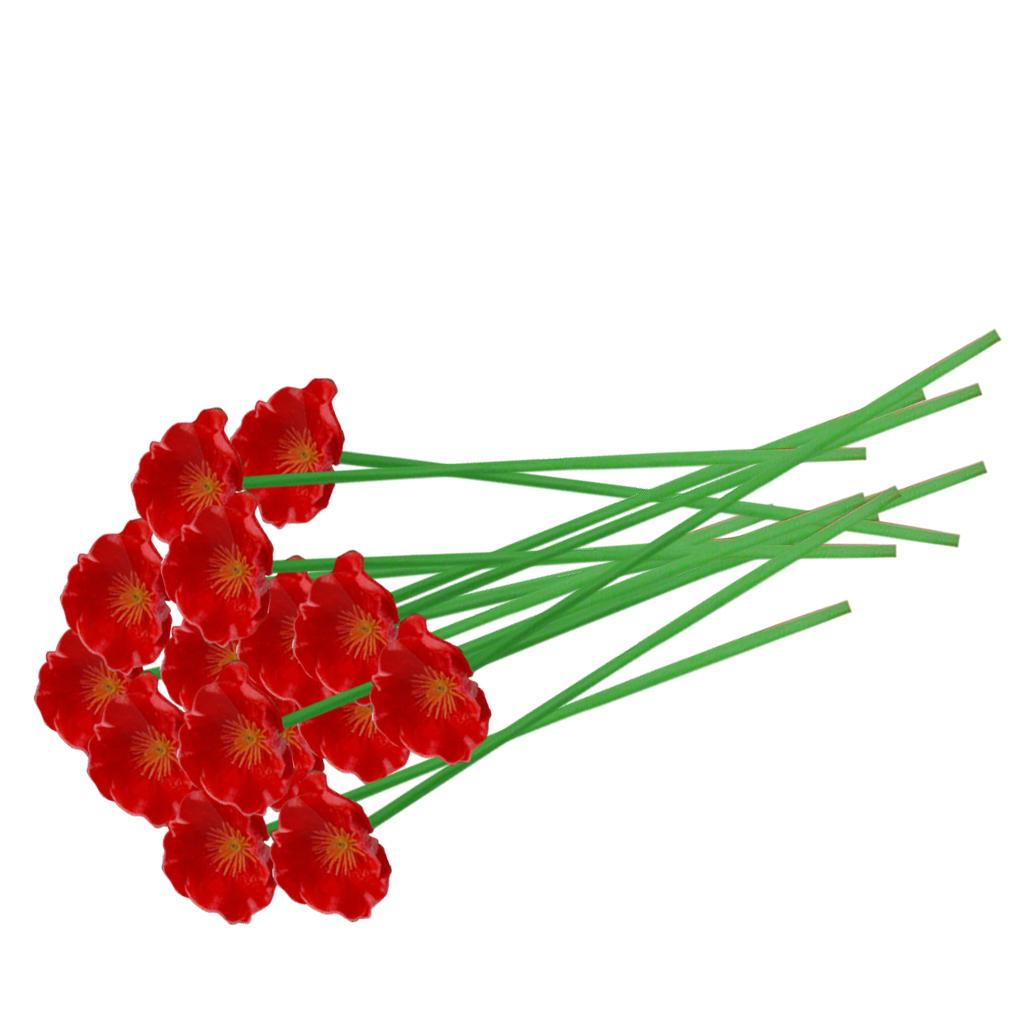 6x Artificial Plant Flower Cherry Blossom Bouquet Home Wedding Decor red