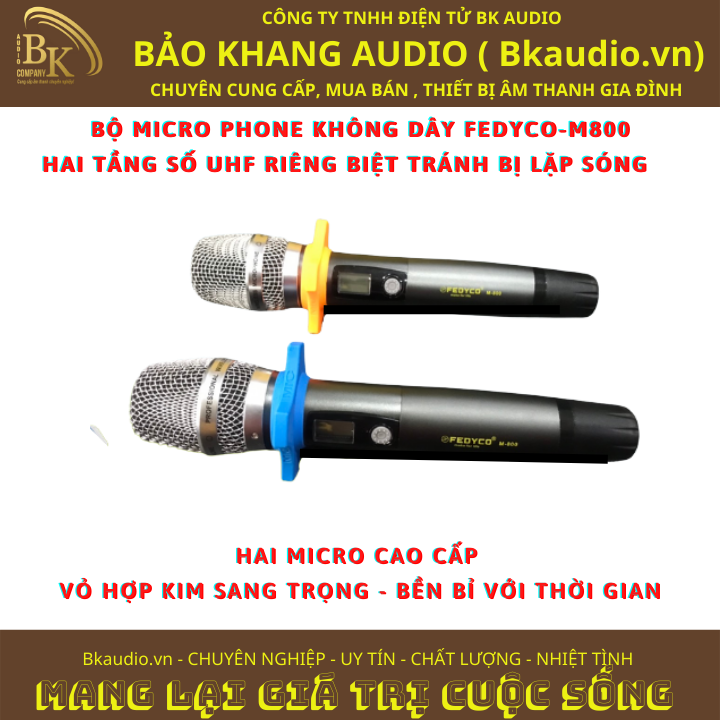 Micro không dây cầm tay FEDYCO-M800. Msp: SPM-07