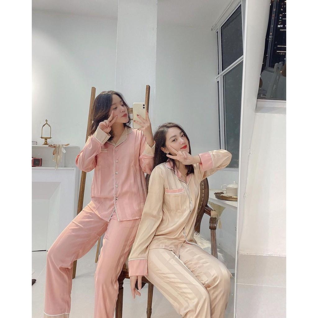 - Set Pijama Lụa Gấm Dài Cao Cấp - Mã L214