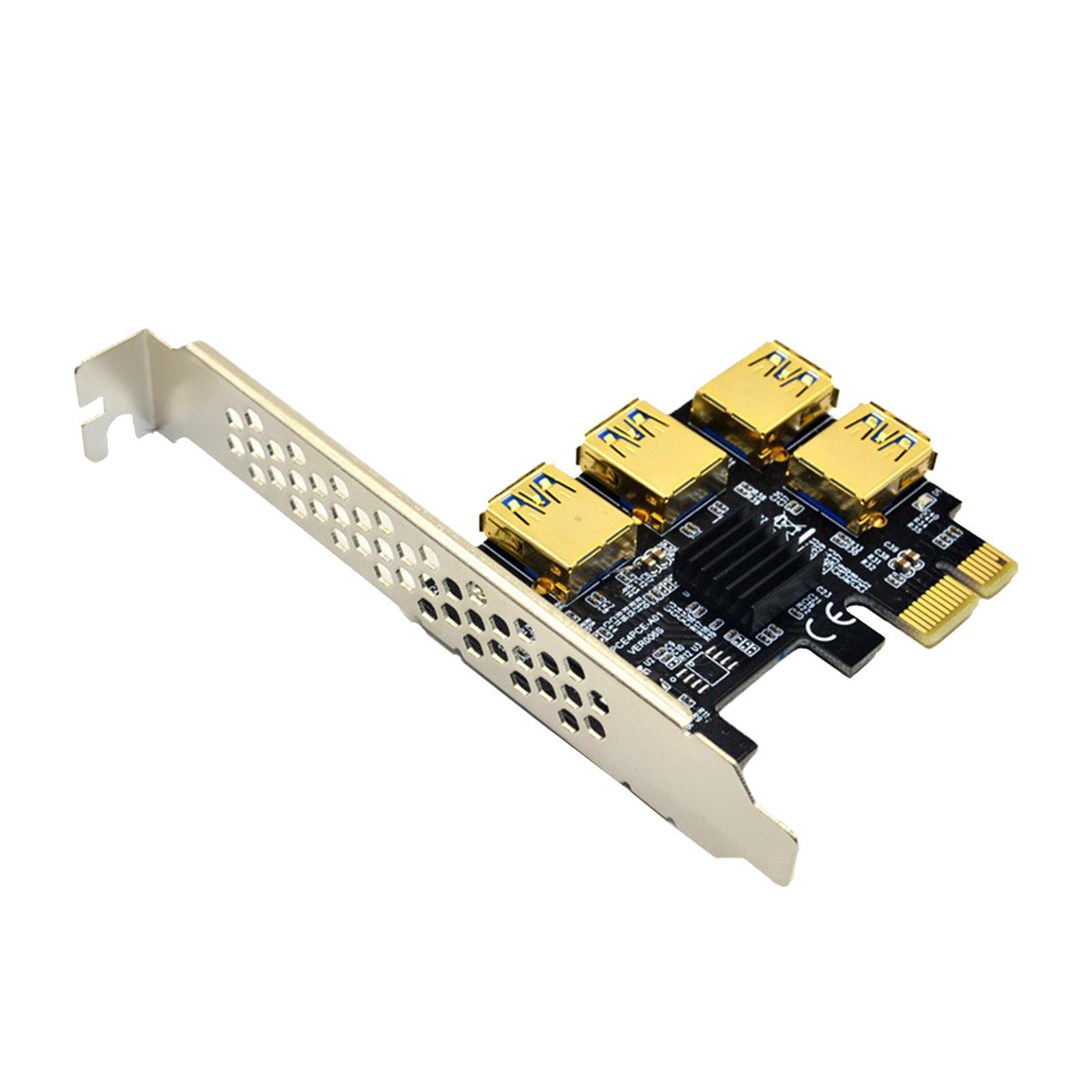 2X 1x   1 to 4 PCI 16X Slots Riser Card PCI-E 1X to External 4 PCI-e Adapter