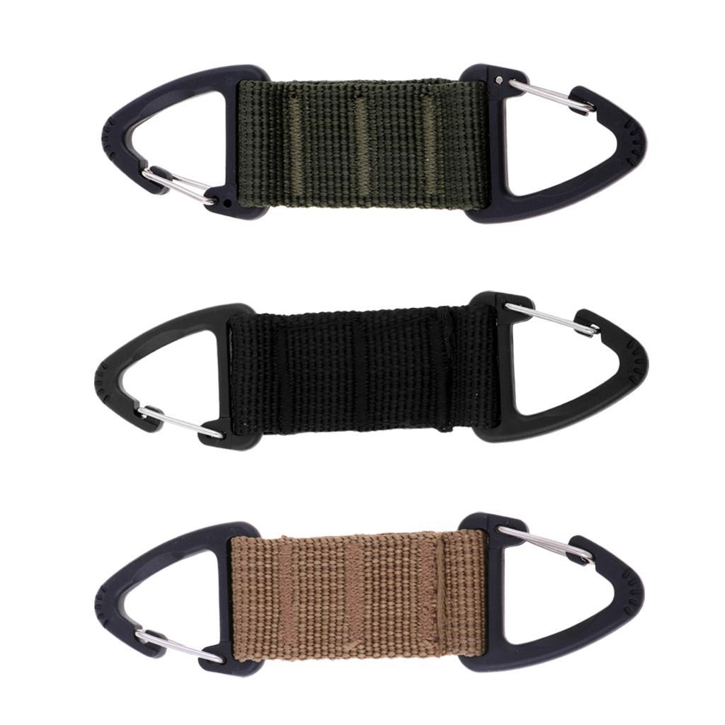 3 Pieces Outdoor Hiking Nylon Webbing Backpack Hooks