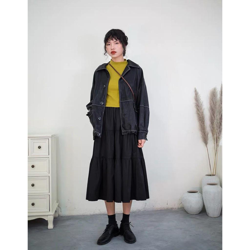 Chân váy vintage Hàn Quốc có sẵn 2 màu sắc