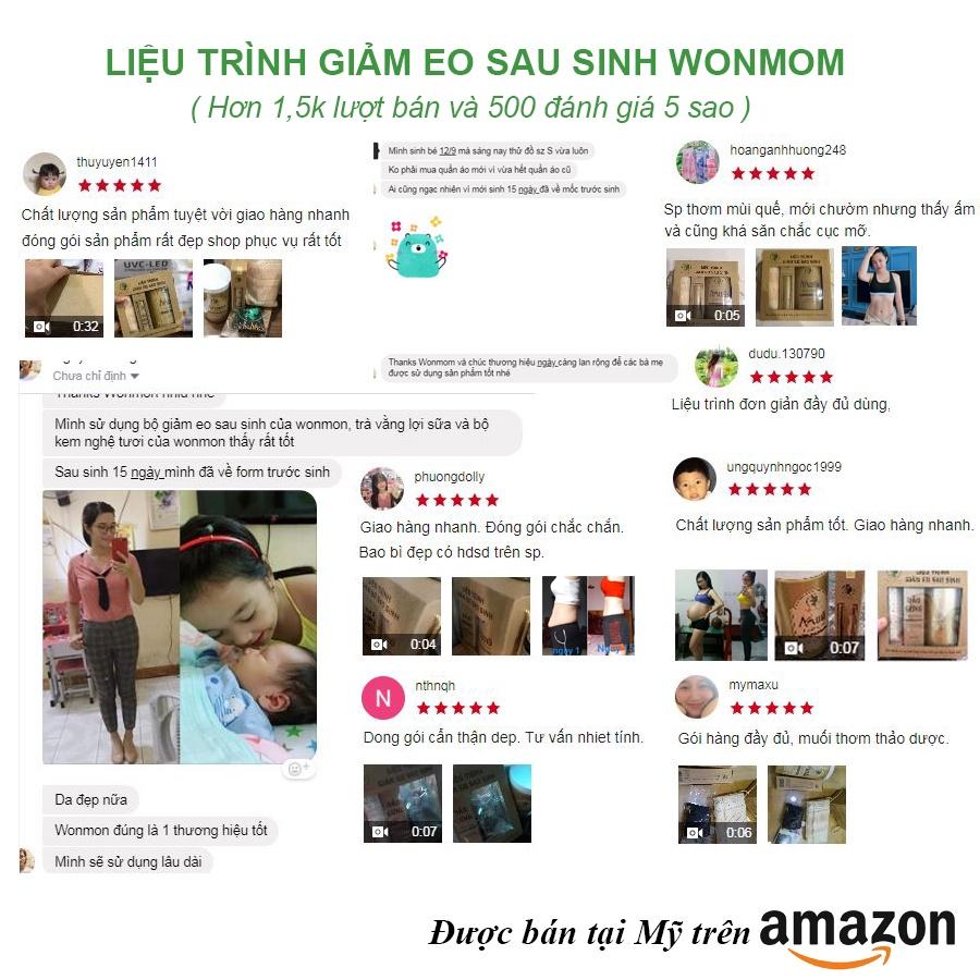 Bộ ở cữ siêu tiết kiệm Wonmom ( liệu trình giảm eo + kem nghệ tươi + kem sữa nghệ body )