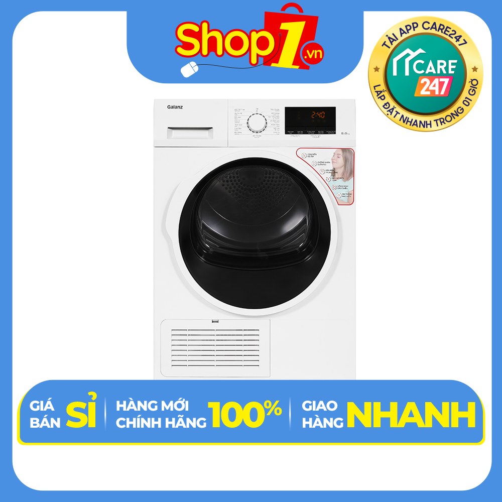 Máy sấy ngưng tụ Galanz 8 Kg DC-80S5C - Hàng chính hãng - Chỉ giao HCM