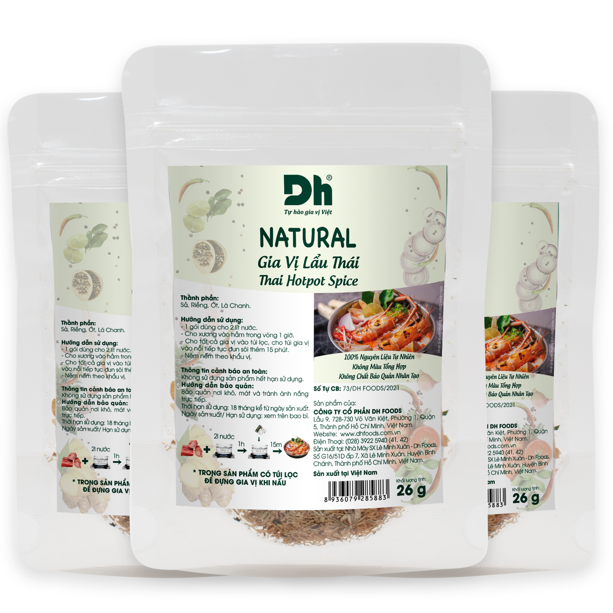 Combo 3 Natural Gia vị Lẩu Thái Dh Foods