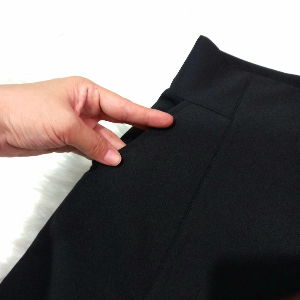 Quần short nữ lưng cao, Quần sooc nữ ngắn cạp cao kiểu trơn khoá kéo sườn