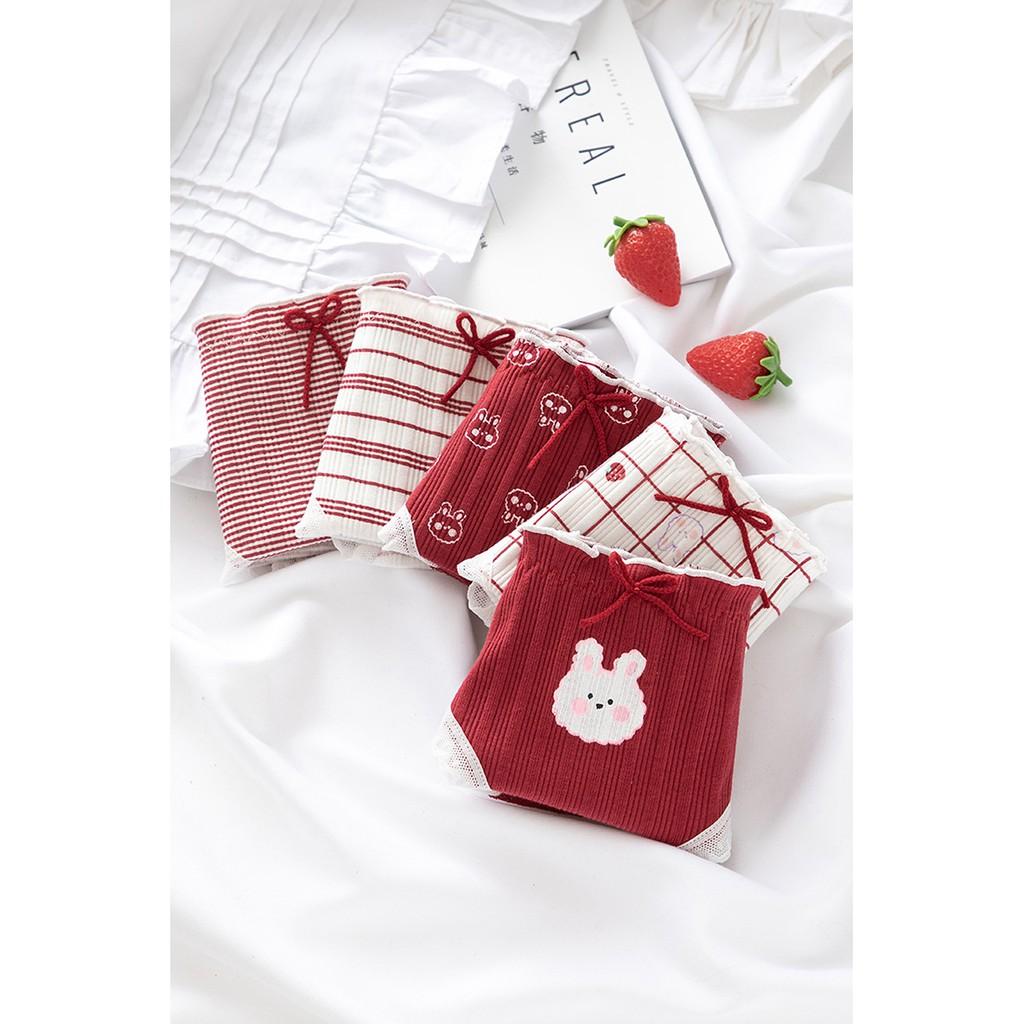 Quần Lót Nữ Cotton Dâu Tây Kháng Khuẩn Ngang Eo  Hàng Loại Đẹp.