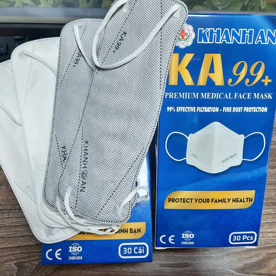 30 cái Khẩu trang y tế 4D Khánh An KA99+ 4 lớp ngăn vi khuẩn 99% thiết kế đặc biệt Nhượng quyền nguyên bản Hàn Quốc ôm sát khuôn mặt không dính son và rất dễ thở