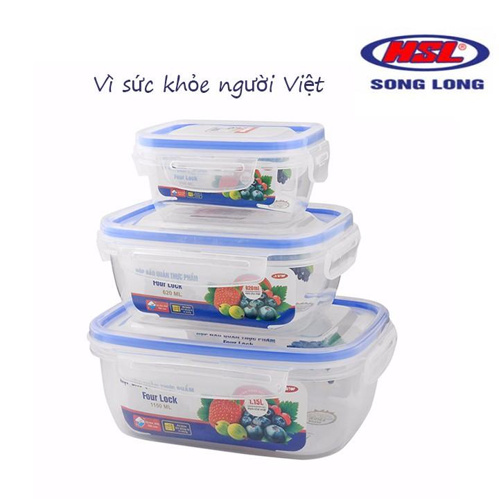 Combo 6 Set 3 hộp trữ đồ đông lạnh - hộp nhựa Song Long (MS: 2508) - br00315