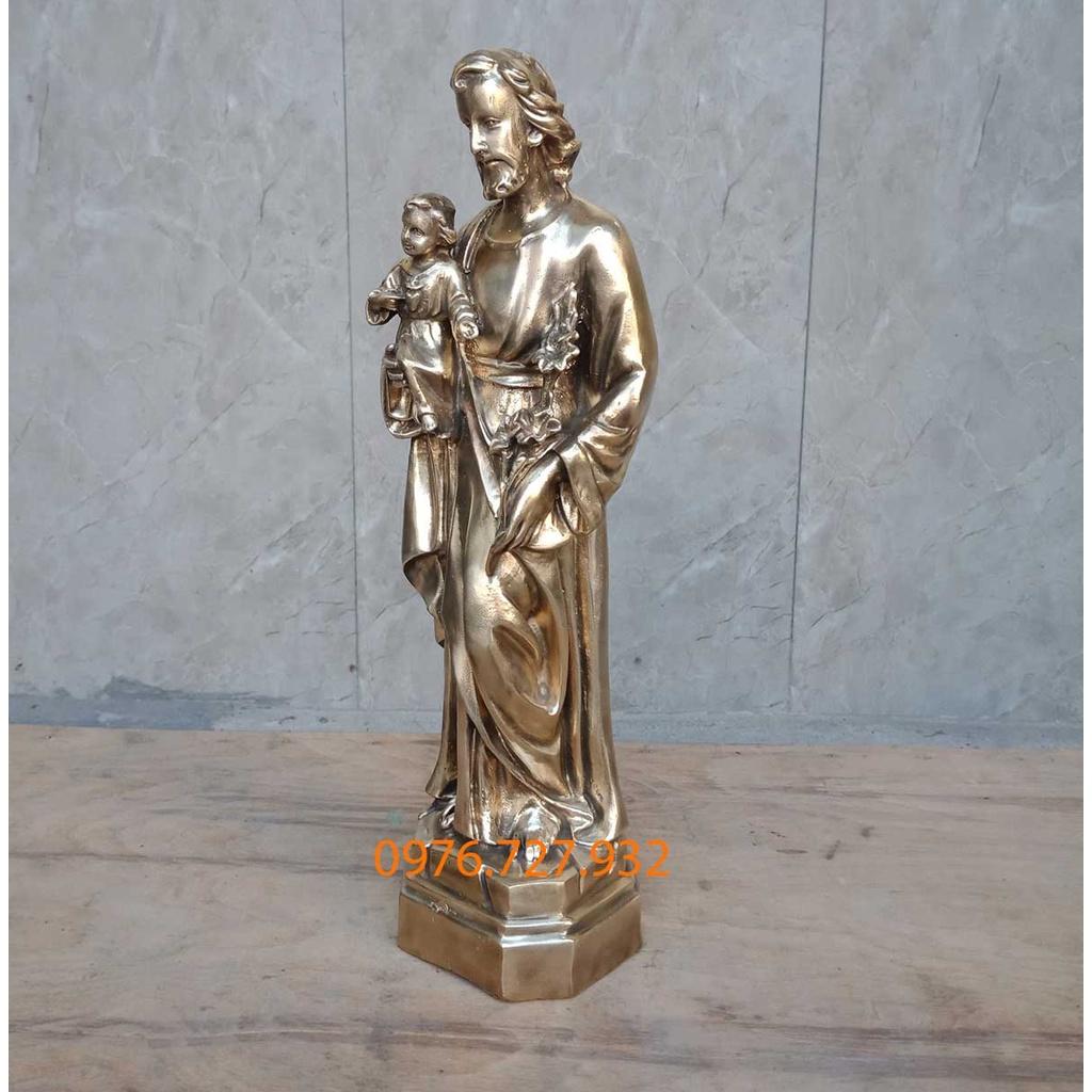 Tượng thánh Giuse bế chúa cao 32cm, tượng thánh Giuse bằng đồng