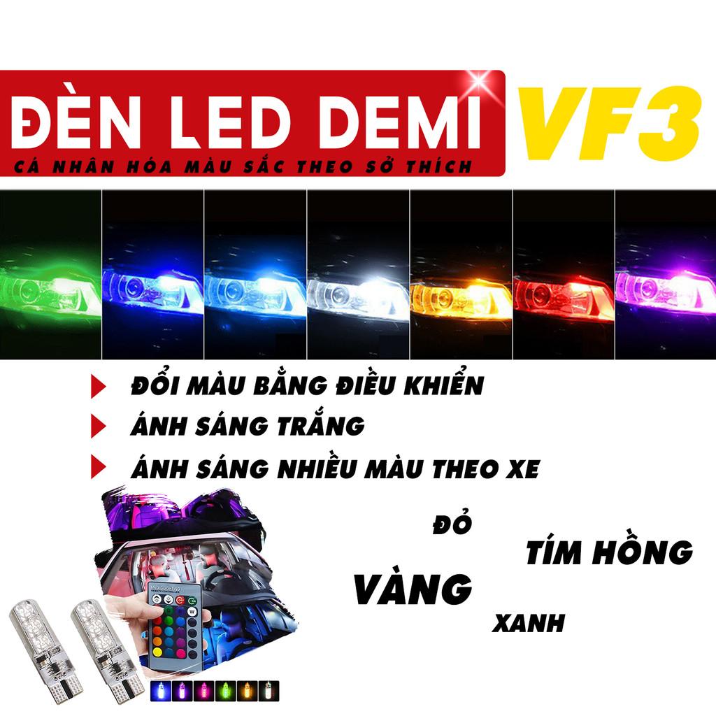 1 cặp (2 CHIẾC) VF3 Bóng Đèn Led Demi T10/W5W - Trắng/Xanh băng/Đỏ/Vàng/Hồng/Xanh chanh