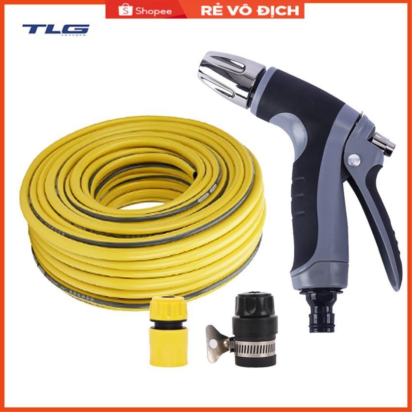 Bộ dây và vòi xịt tăng áp rửa xe tưới cây (cút nhựa nối đen 712-2