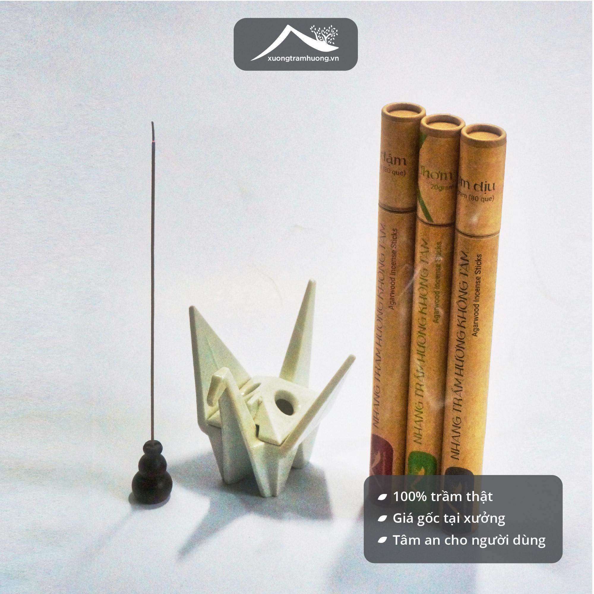 Nhang Trầm Hương Không Tăm Sạch Nguyên Chất Xưởng Trầm Hương Thơm Dịu/Vừa/Thơm Đậm Ít Khói