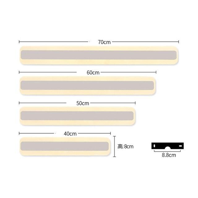 Đèn gắn tường trang trí hình chữ nhật bo tròn mềm mại 3 chế độ màu RG-700/Dài RG-701/Ngắn