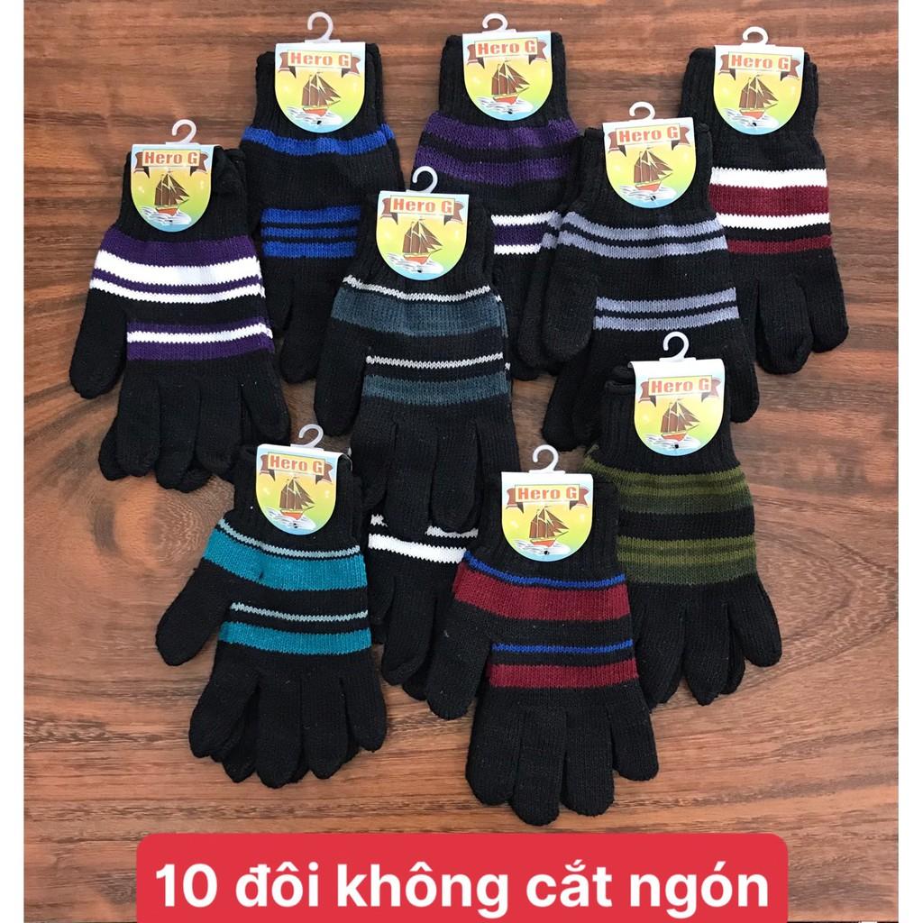 Combo 5 và 10 đôi găng tay len nam , không cắt ngón , cắt 2 ngón , cắt 5 ngón , thương hiệu CÔNG TY MỸ BẢO , ảnh thật