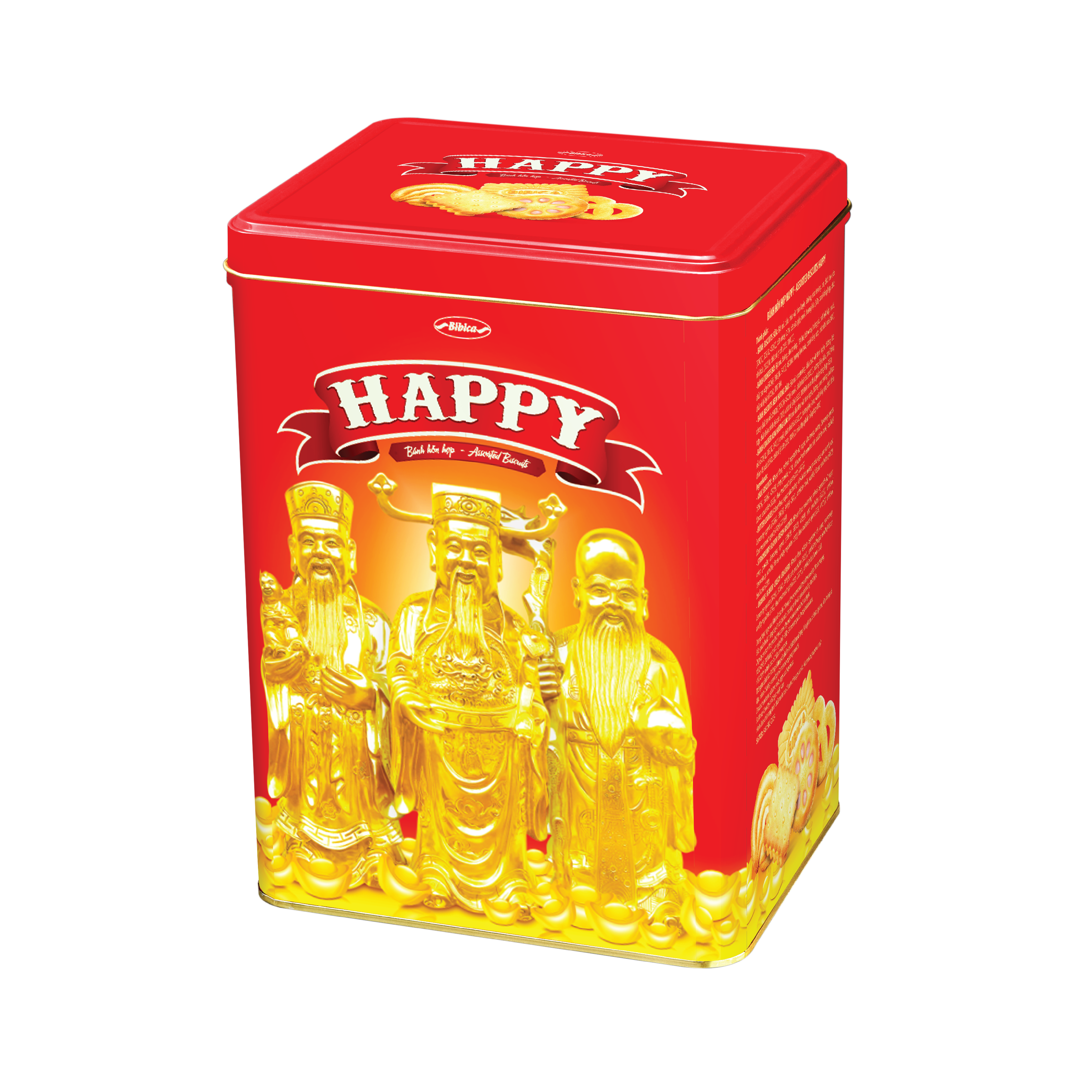 Bánh Happy Phúc Lộc Thọ Bibica hộp thiếc 600g