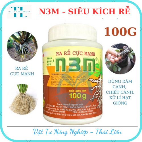 N3M Kích Thích Ra Rễ Lọ 100 GRAM - Kích Thích Ra Rễ Cực Mạnh - Phân Bón N3M - Phân Kích Rễ