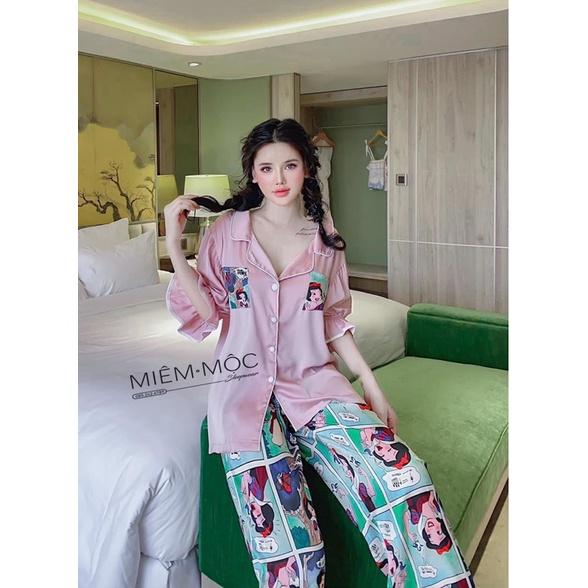 PIJAMA CỘC DÀI BẠCH TUYẾT XINH