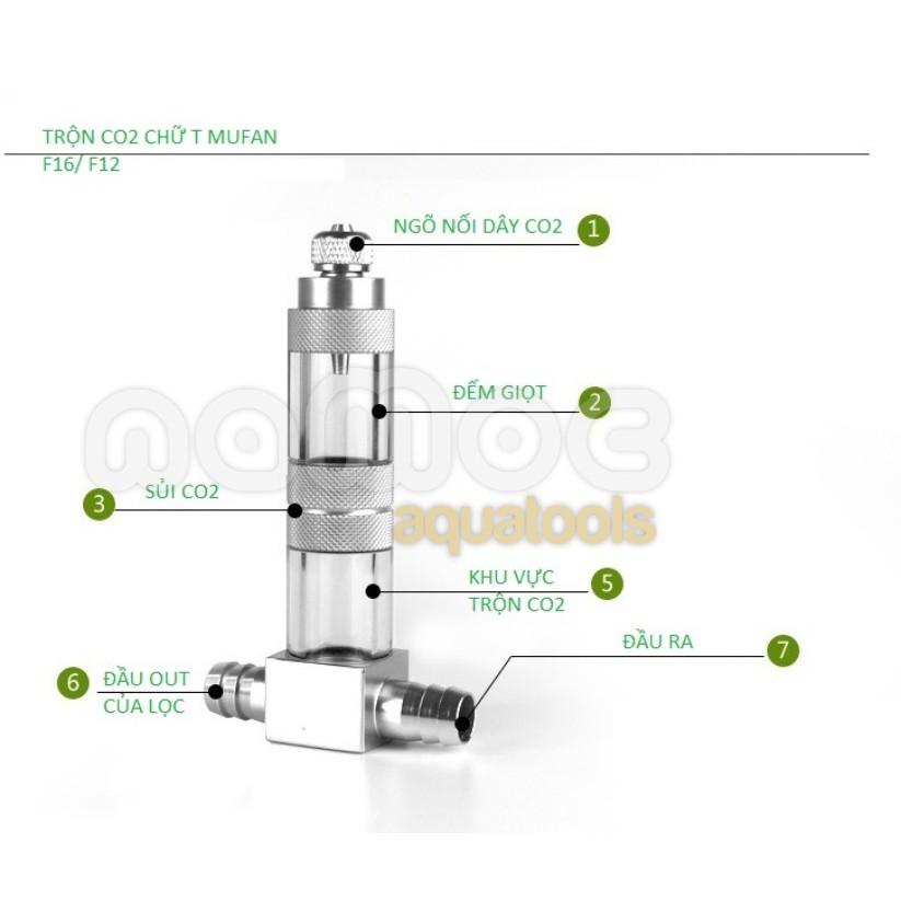 Trộn CO2 MUFAN Trộn Chữ T MUFAN Trộn CO2 Dạng Sứ Có Tích Hợp Đếm Giọt - Giúp Hoà Tan CO2 Hiệu Quả Cho Bể Thuỷ Sinh