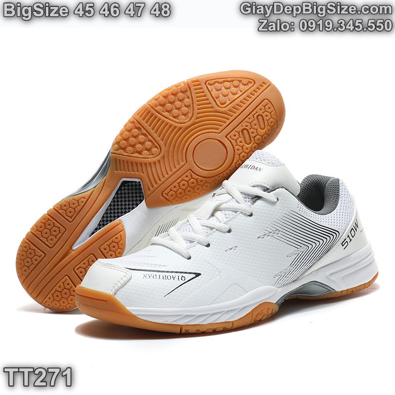 Giày chơi cầu lông tennis cỡ lớn 45 46 47 48 cho nam cao to chân ú bè. Big size badminton shoes for wide feet