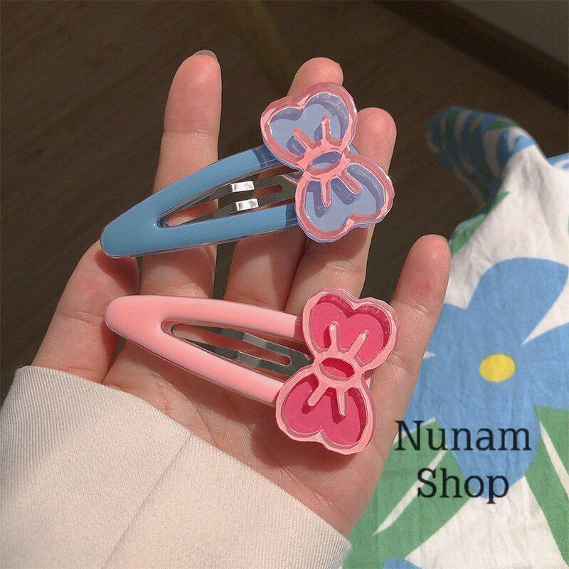 Kẹp tóc bấm kim loại nơ bản to tạo kểu hàn quốc Nunam shop