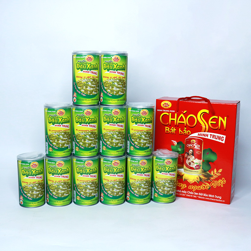 Cháo đậu xanh Minh Trung 365g (combo 12 lon - Cháo Đậu Xanh 12)