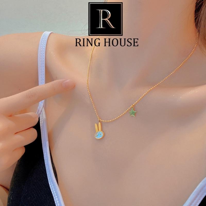 Dây Chuyền Nữ Titan Không Đen Gỉ Thỏ Sao Dễ Thương Đẹp