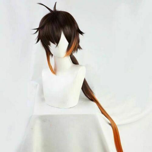 Wig/Tóc giả cosplay Zhongli - Genshin Impact màu nâu cam