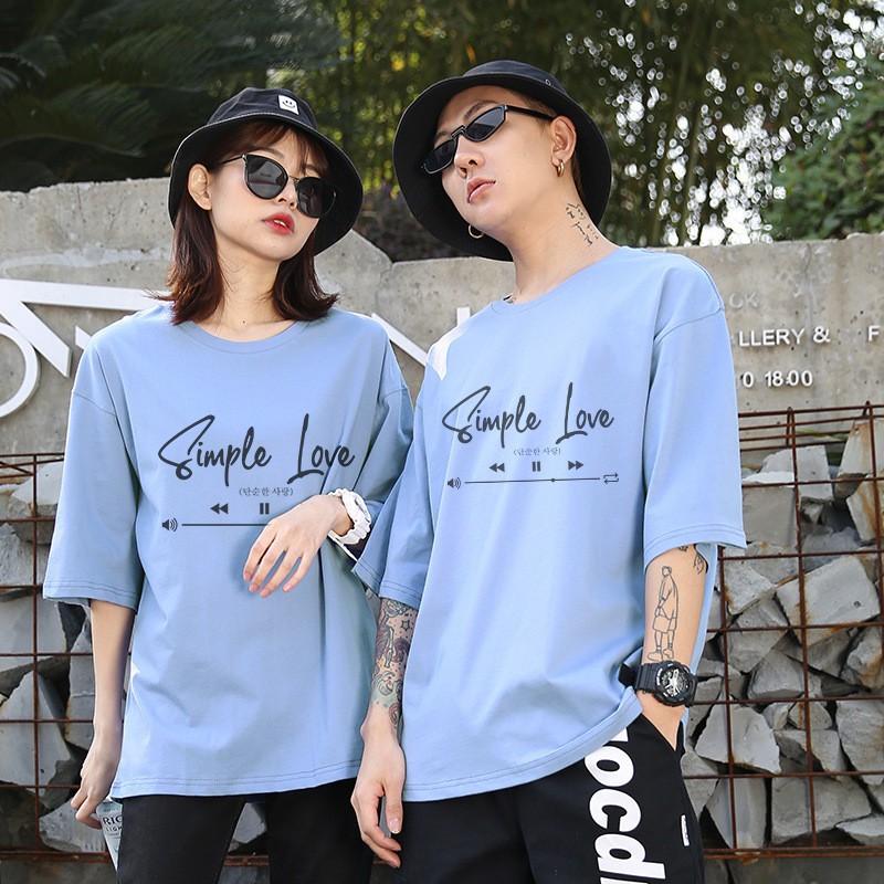 Áo phông nam nữ unisex tay lỡ thun form rộng teen cổ tròn oversize cotton SIMPLE giá rẻ basic đen trắng tee pull