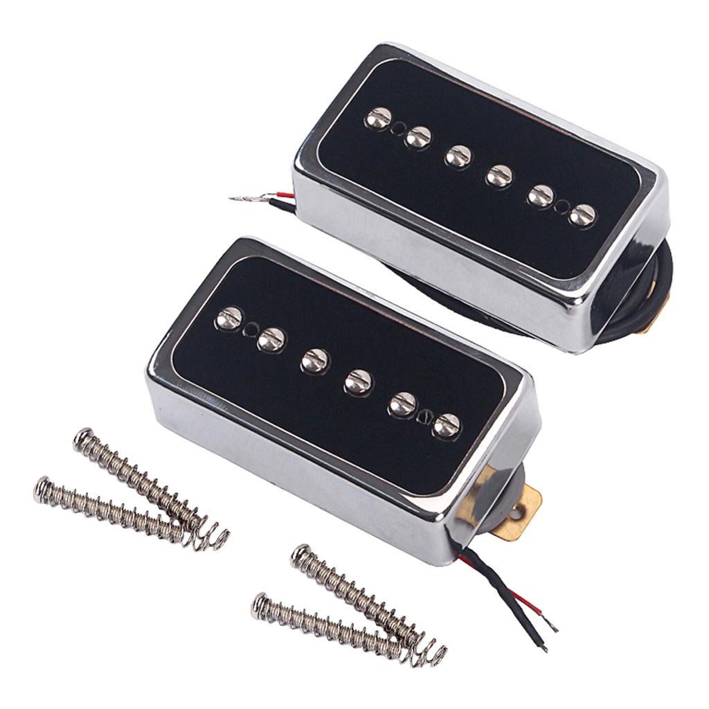 Sunnimix 2 Miếng Nhựa Dẻo Alnico 5 Soapbar Bán Cho Đàn Guitar Điện Thay Thế Phần Cổ/Cầu Đen