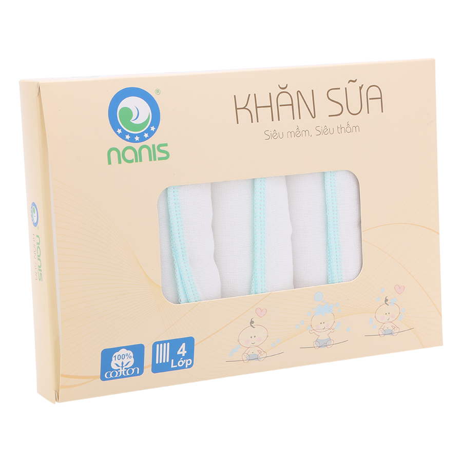 10 Khăn Sữa Cao Cấp Nanis 4 Lớp (30 x 35 cm)