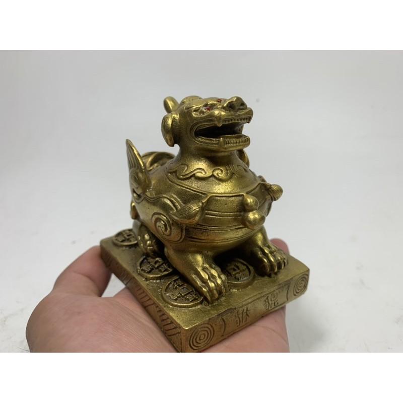 Tỳ Hưu Phong Thuỷ Bằng Đồng Nguyên Chất Để Két Sắt, Ban Thần Tài cao 9cm