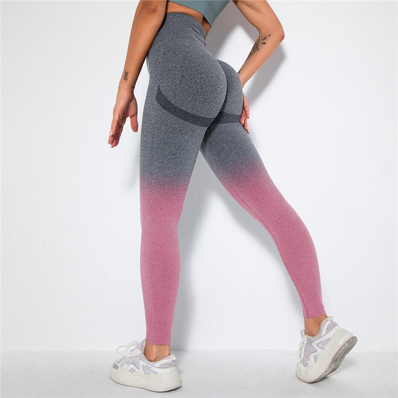 Gradient Thể Thao Scrunch Mông Quần Legging Đẩy Lên Tập Gym Quần Tập Yoga Cao Cấp Chạy Quần Không Đường May Quần Legging Tập Yoga Nữ