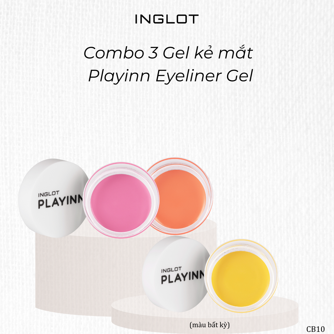 Bộ 3 Gel kẻ mắt lâu trôi, lên màu chuẩn PlayInn Eyeliner Gel (2g) INGLOT