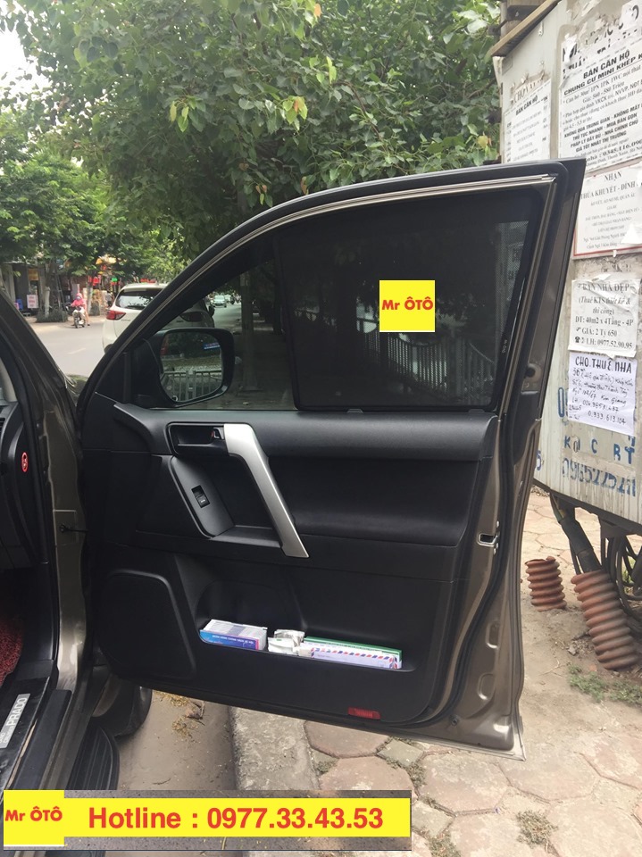 Rèm Che nắng xe Land Cruiser Prado 2012-2023 loại 1 có hút nam châm, Vải dày dặn, chống nắng tuyệt đối