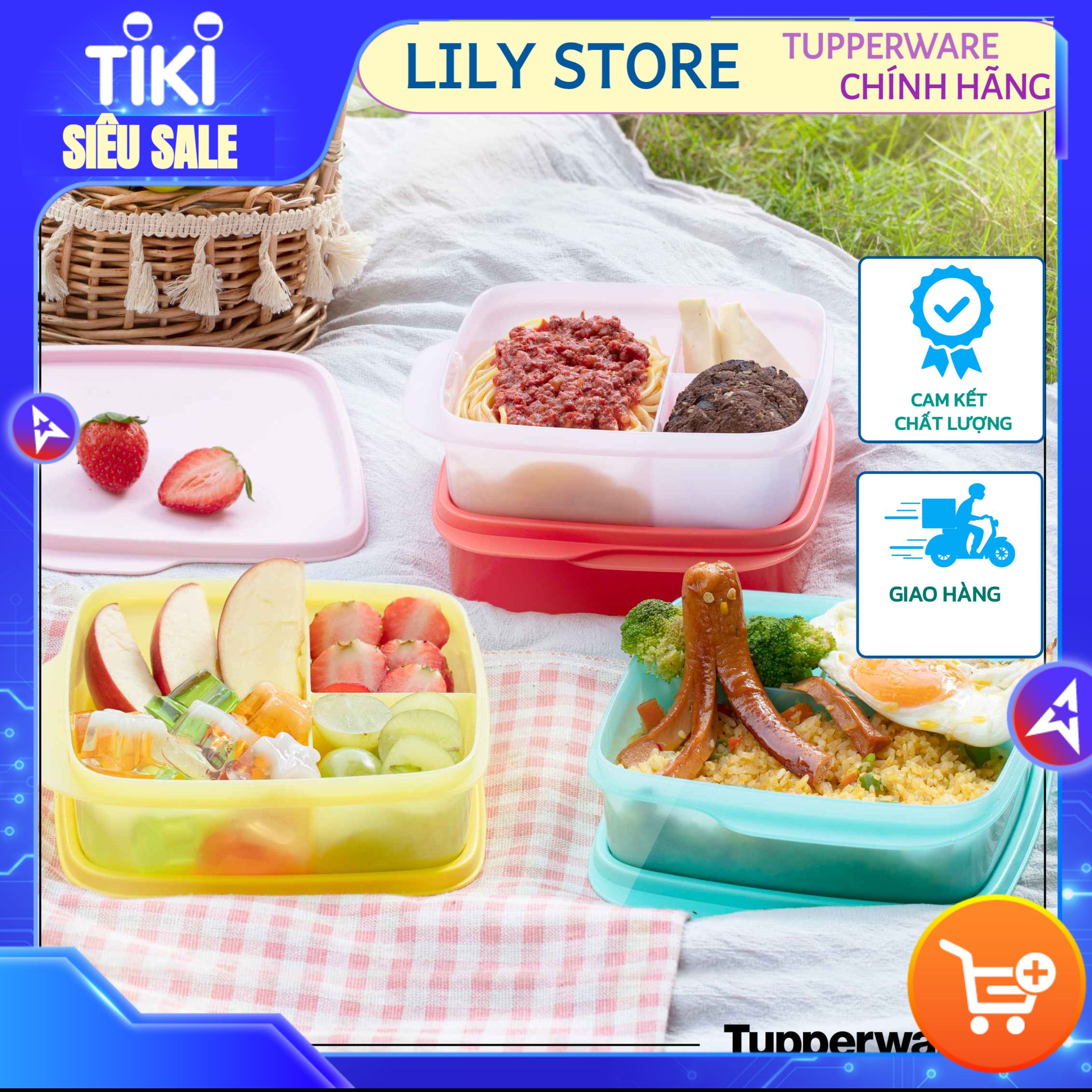 Hộp cơm chia ngăn 550ml LollyTup (1 hộp) - Tupperware