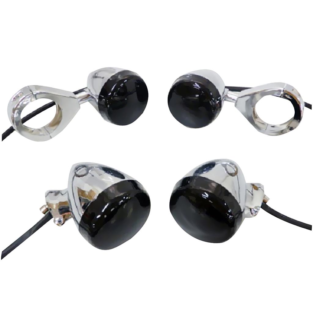 4 Pieces Motorcycle Front Rear Turn Signal Light 41mm Relocation Fork Clamps For Harley