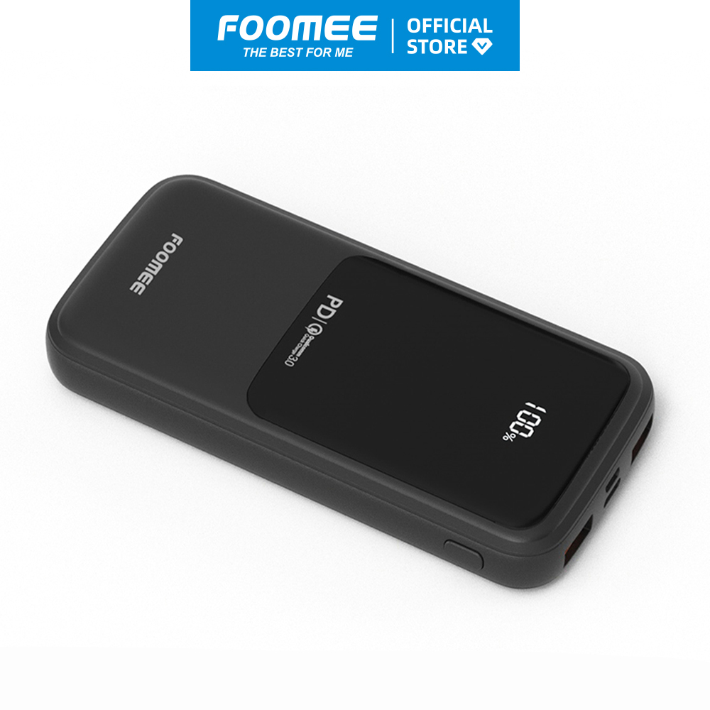 Pin Sạc Dự Phòng 10000mAh FOOMEE RA10s - Màu Đen - Sạc Nhanh 3A 18W Sạc Hai Chiều - Hàng chính hãng