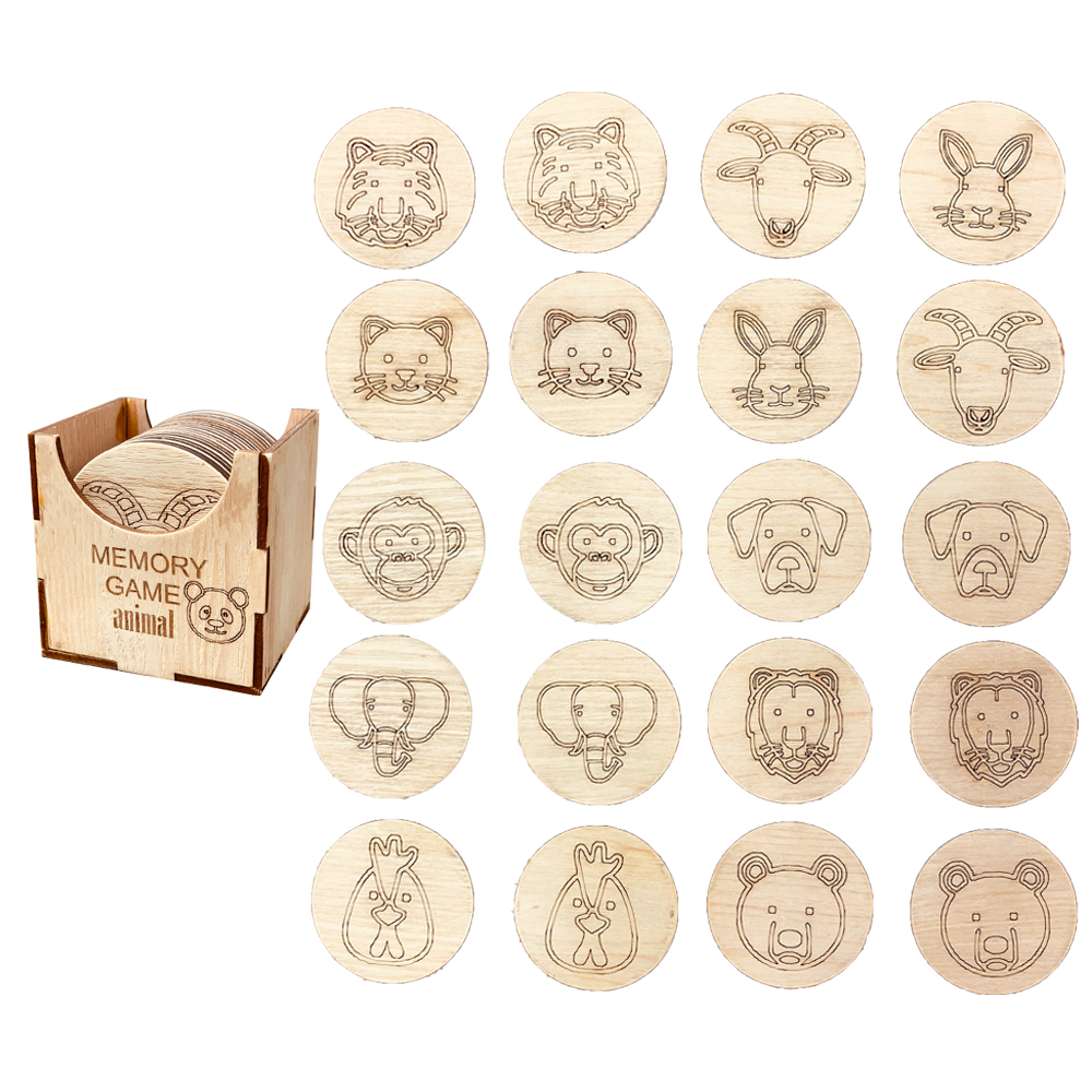 Đồ Chơi Gỗ Thông Minh,Trò Chơi Luyện Trí Nhớ Memory Game Giúp Bé Luyện Khả Năng Nghi Nhớ Hình Ảnh Chủ Đề Động Vật Animal