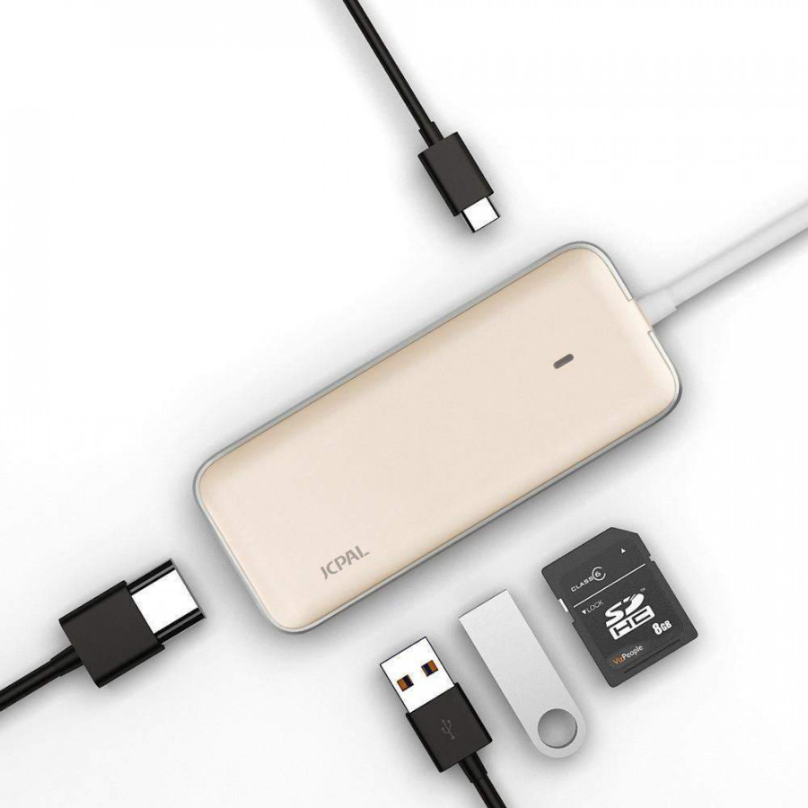 Cổng chuyển Hub USB Type-C cho Macbook ra HDMI, USB, SD JCPal