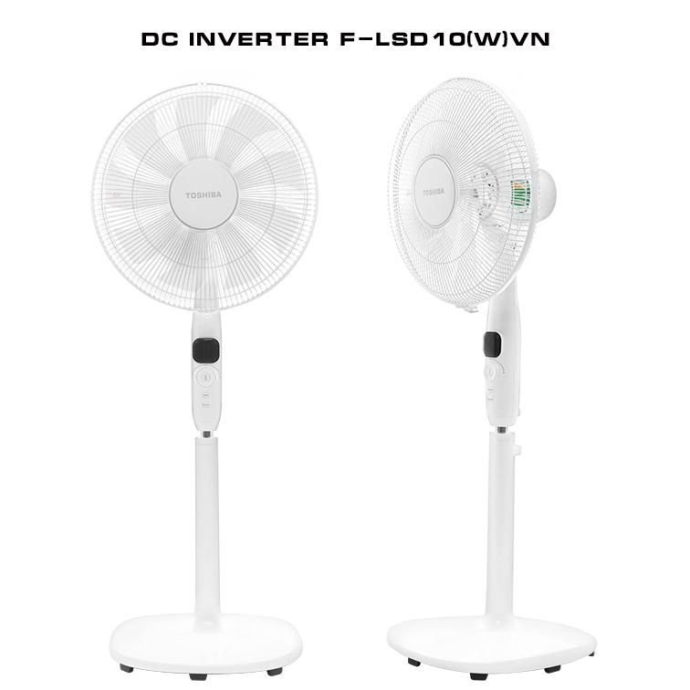 Quạt Đứng Toshiba F-LSD30(W)VN, 9 cánh Động Cơ DC inverter 26 Tốc Độ Gió, Hàng Chính Hãng