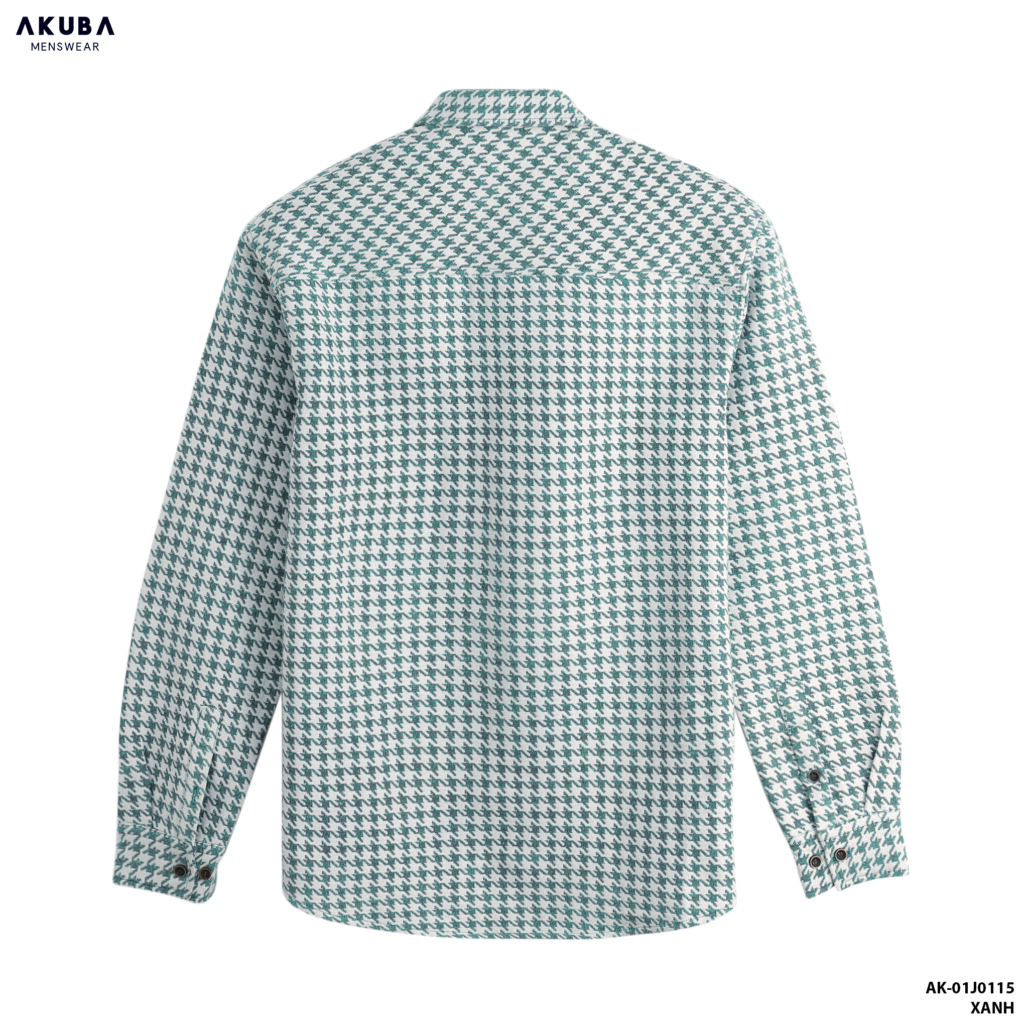 Áo khoác nam thời trang hàn quốc AKUBA hoạ tiết Houndstooth form oversize dài tay cao cấp - 01J0115