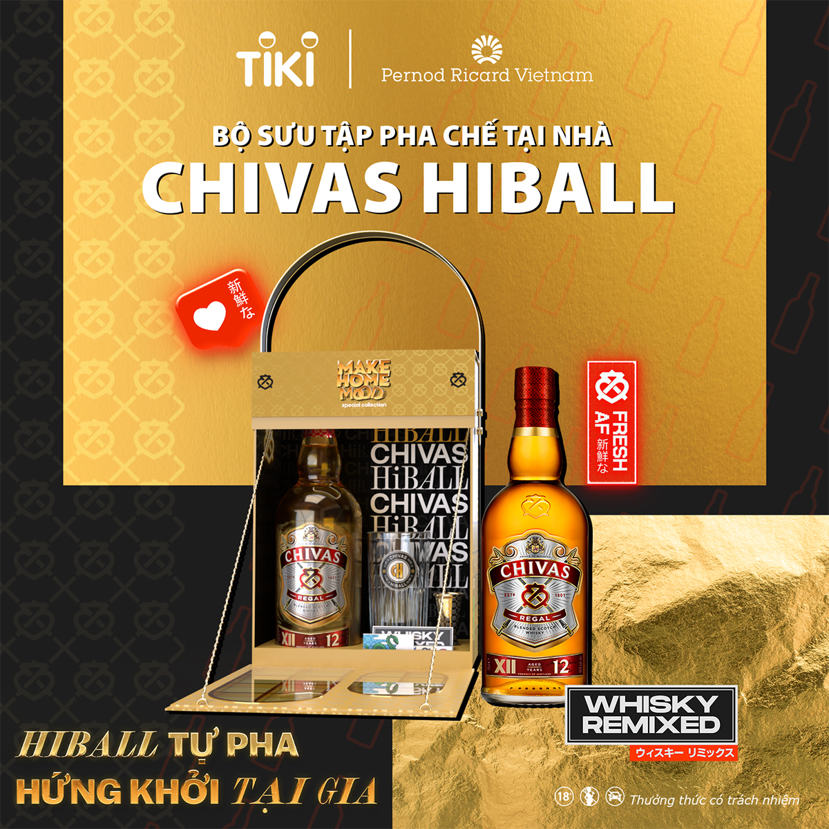 Bộ sản phẩm pha chế Chivas Regal 12YO Homekit 700ml