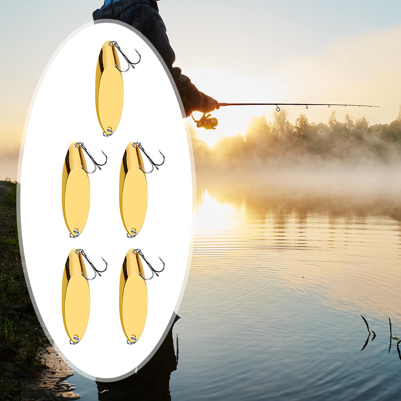 5 Pieces Fishing Spoons Lures Spinnerbaits Hooks Bass Baits and Lures