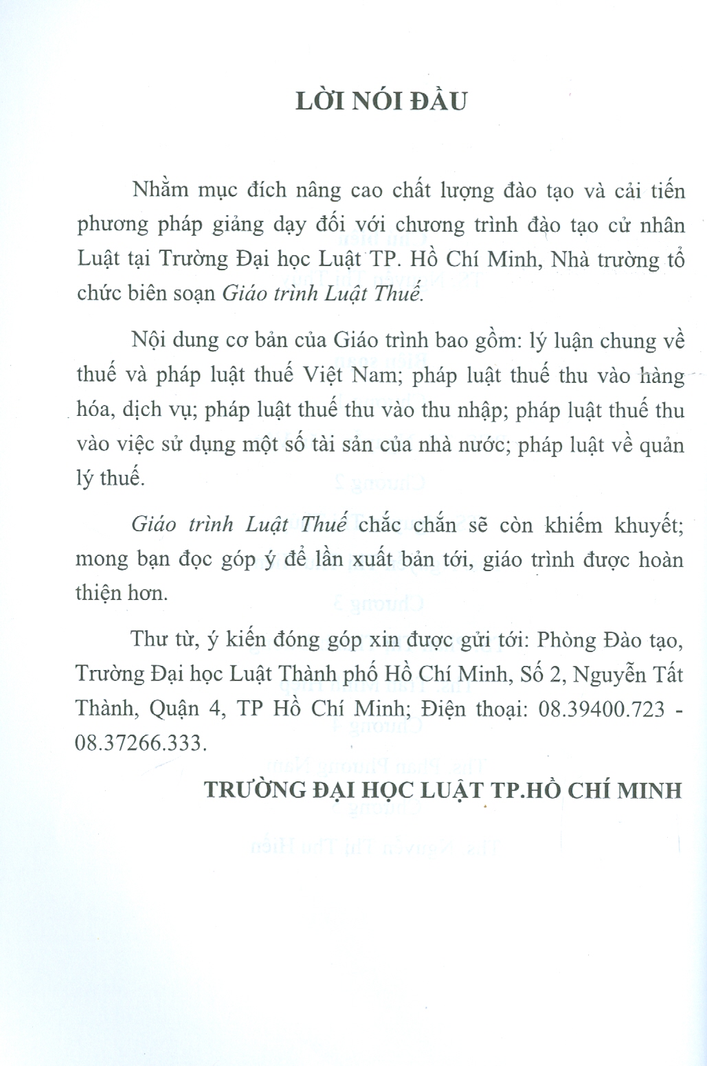 Giáo Trình LUẬT THUẾ (Tái bản có bổ sung)